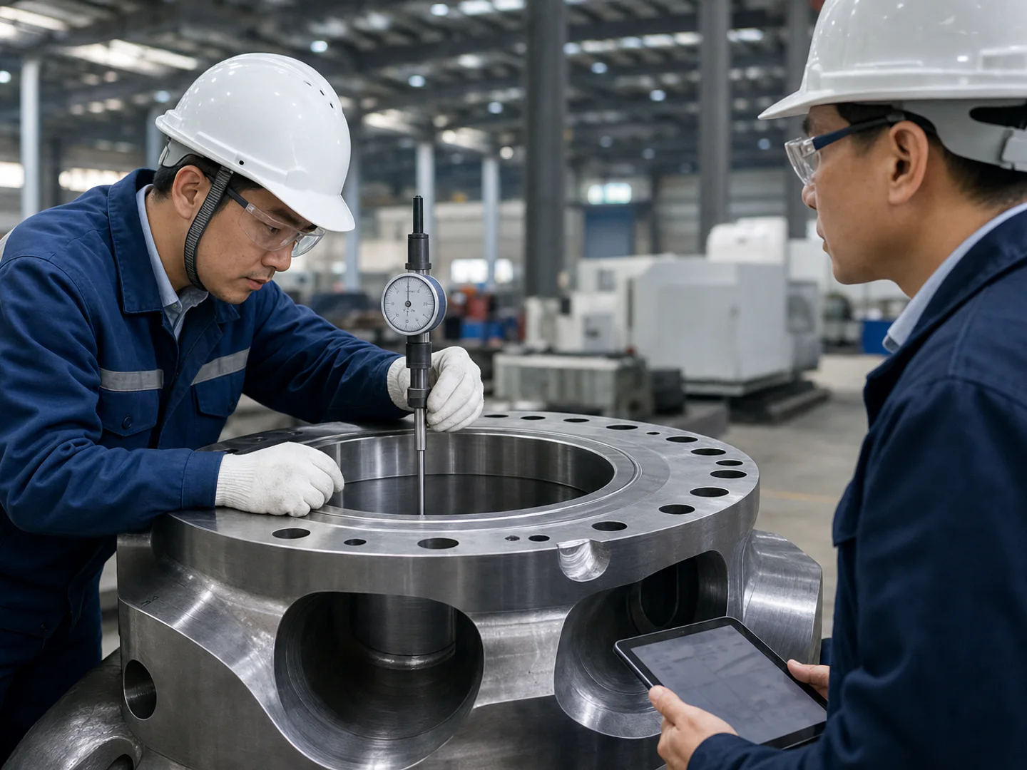 大型機械部件品質量測的示意影像